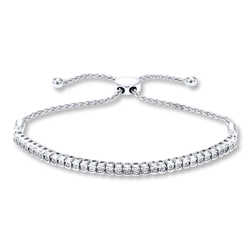 Diamond Bolo Bracelet 1/15 ct tw Round-cut Sterling Silver NW4MqFT0