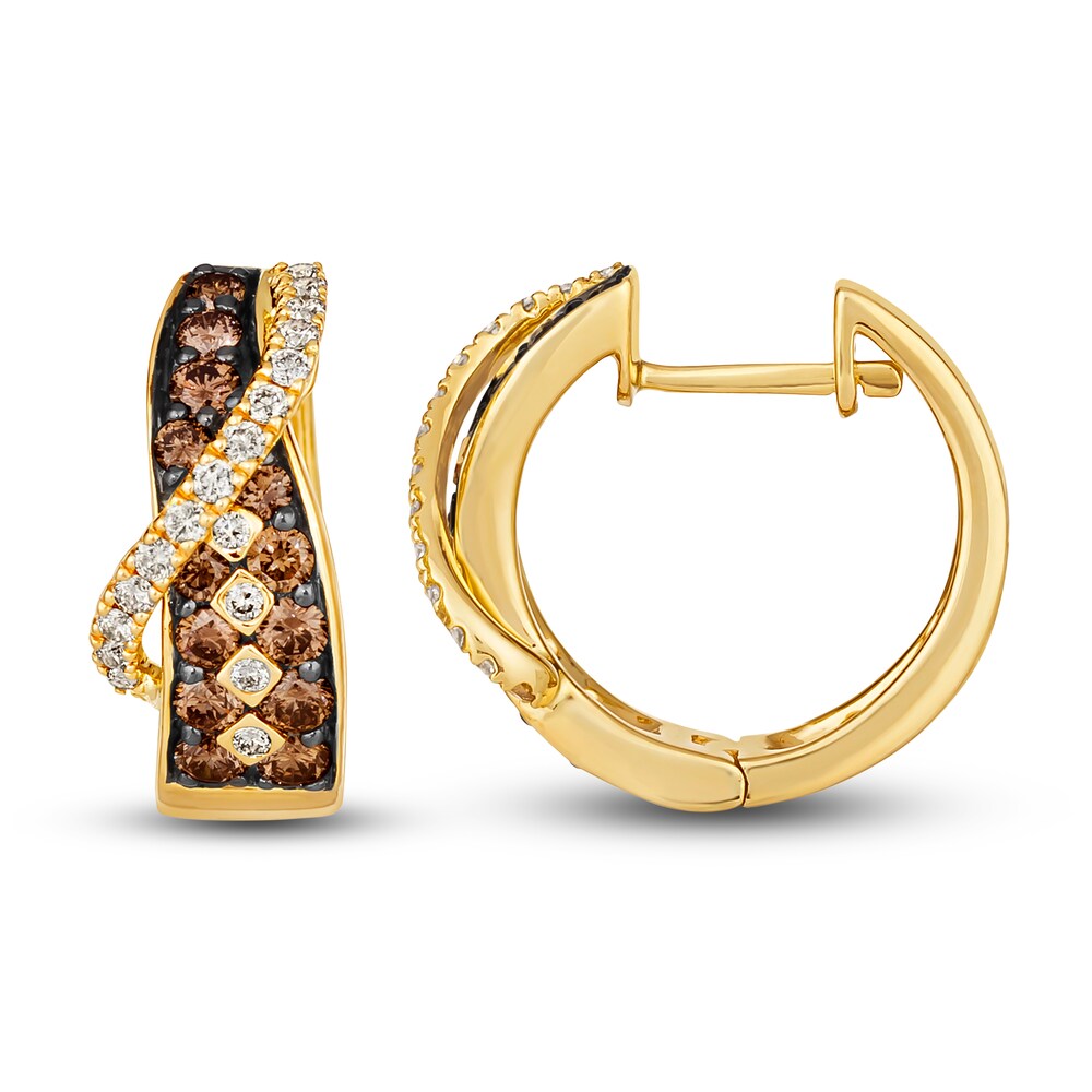 Le Vian Diamond Hoop Earrings 1 ct tw Round 14K Honey Gold NcYGeLdh