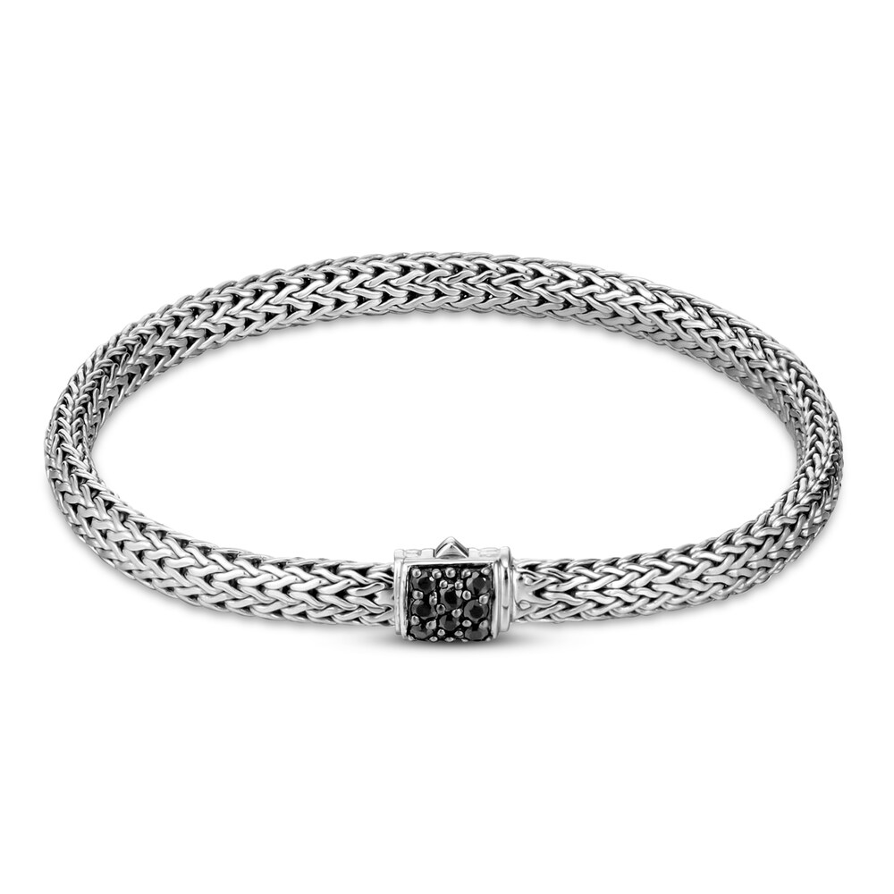 John Hardy Classic Chain Bracelet Black Sapphire Sterling Silver 6.5" NdHwbIlV