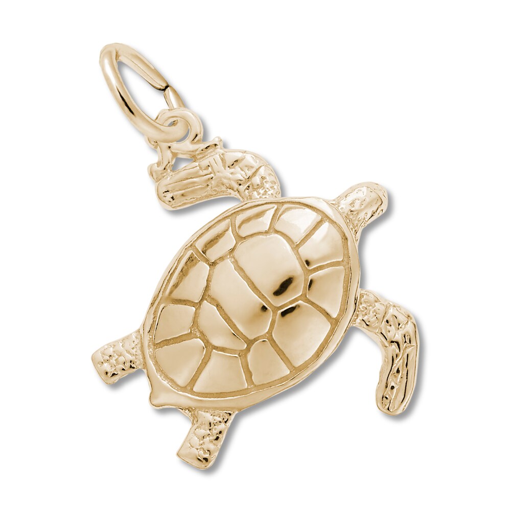 Sea Turtle Charm 14K Yellow Gold NkLLVxGI