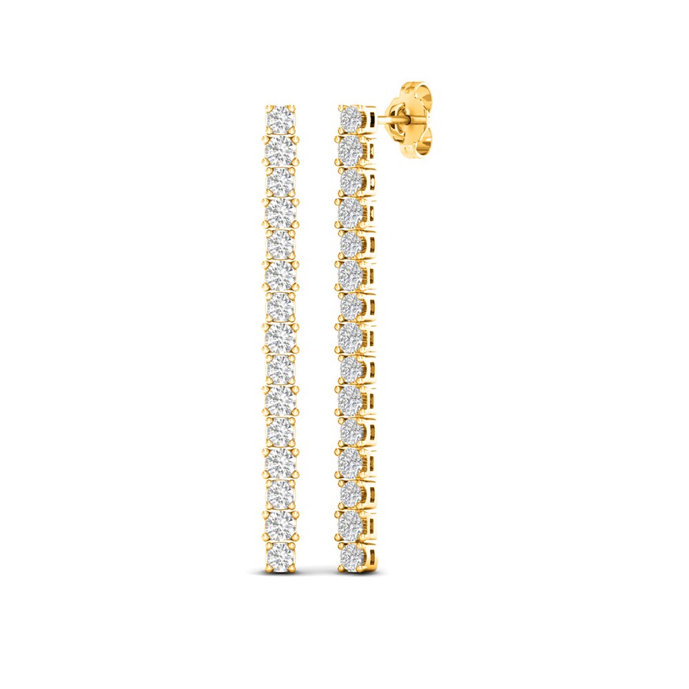 Lab-Created Diamond Linear Earrings 2 ct tw Round 14K Yellow Gold NoBi4mWH