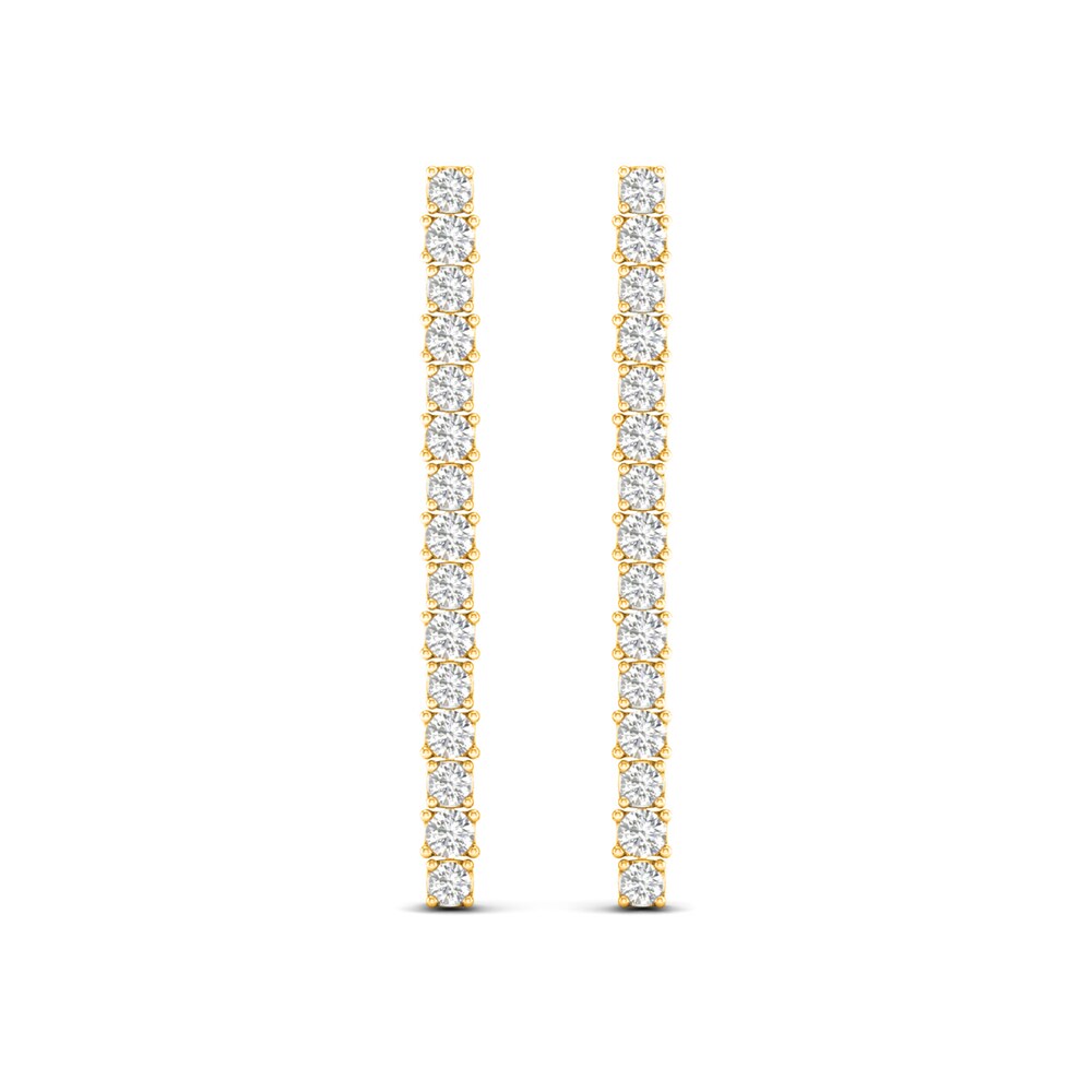 Lab-Created Diamond Linear Earrings 2 ct tw Round 14K Yellow Gold NoBi4mWH