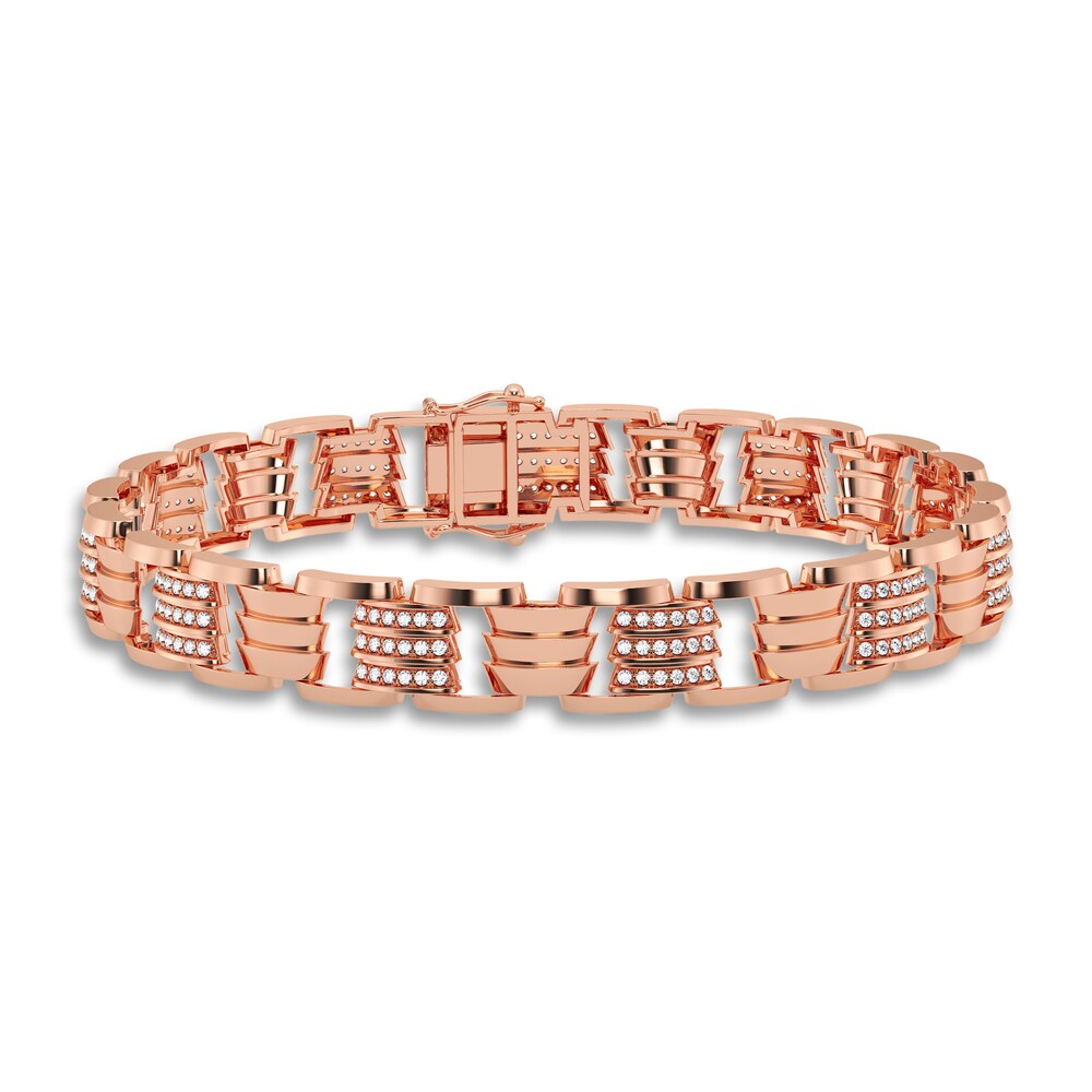 Men's Diamond Bracelet 1 ct tw 14K Rose Gold 8.5" O3FGwT92