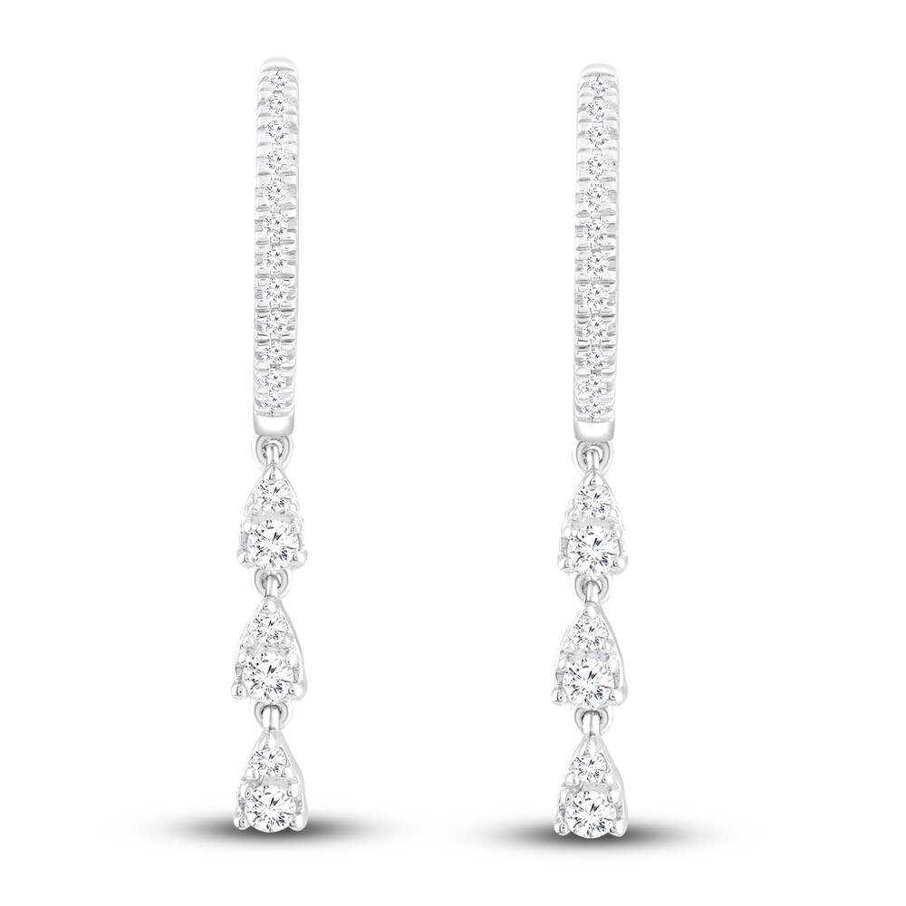 Diamond Dangle Earrings 1/3 ct tw Round 10K White Gold O4WmKJpR