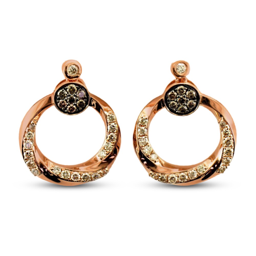 Le Vian Diamond Earrings 1-3/8 ct tw 14K Strawberry Gold OCzT2cvH