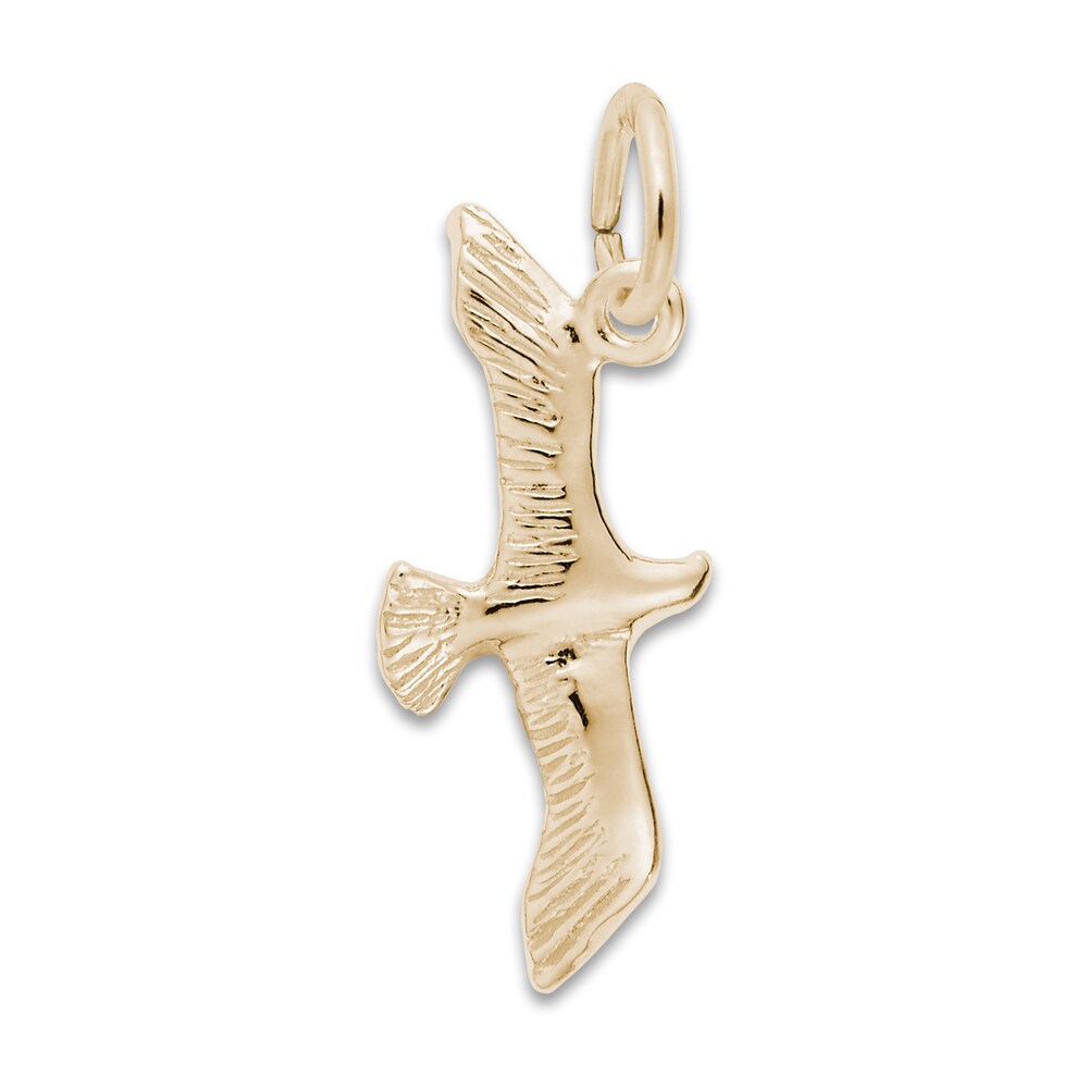 Seagull Bird Charm 14K Yellow Gold OK0fBCbW