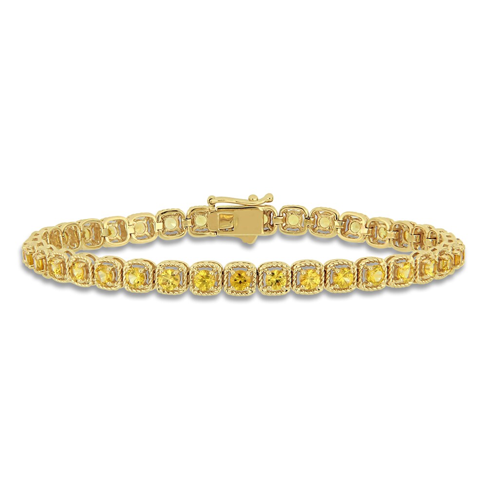 Natural Yellow Sapphire Tennis Bracelet 14K Yellow Gold 7" OKYqCDoT