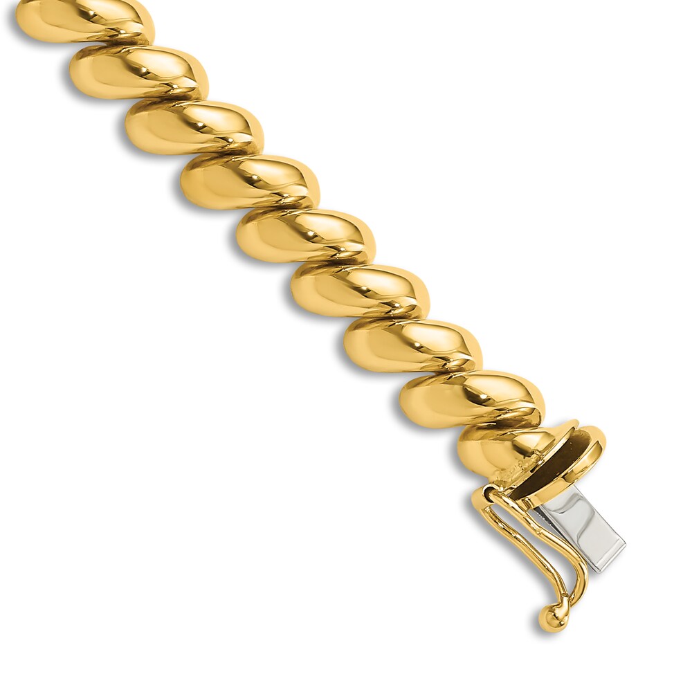 High-Polish San Marco Chain Bracelet 14K Yellow Gold 7.5" OLO6c4Im