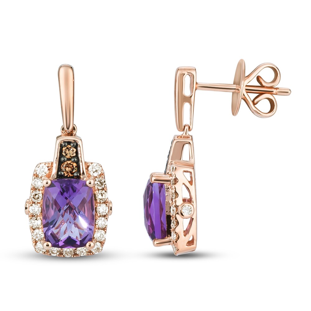 Le Vian Natural Amethyst Earrings 1/2 ct tw Diamonds 14K Strawberry Gold ONCpvxmC