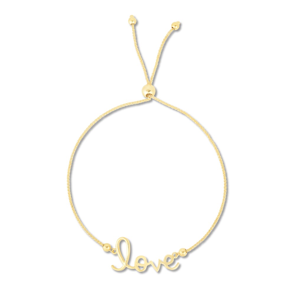 LOVE" Bolo Bracelet 10K Yellow Gold OQZrR9ec