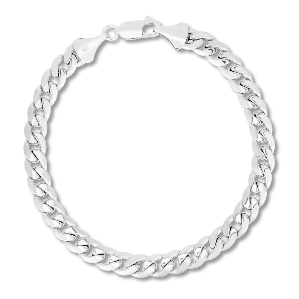 Miami Cuban Link Bracelet 14K White Gold 8.5" OSiV2Kyj