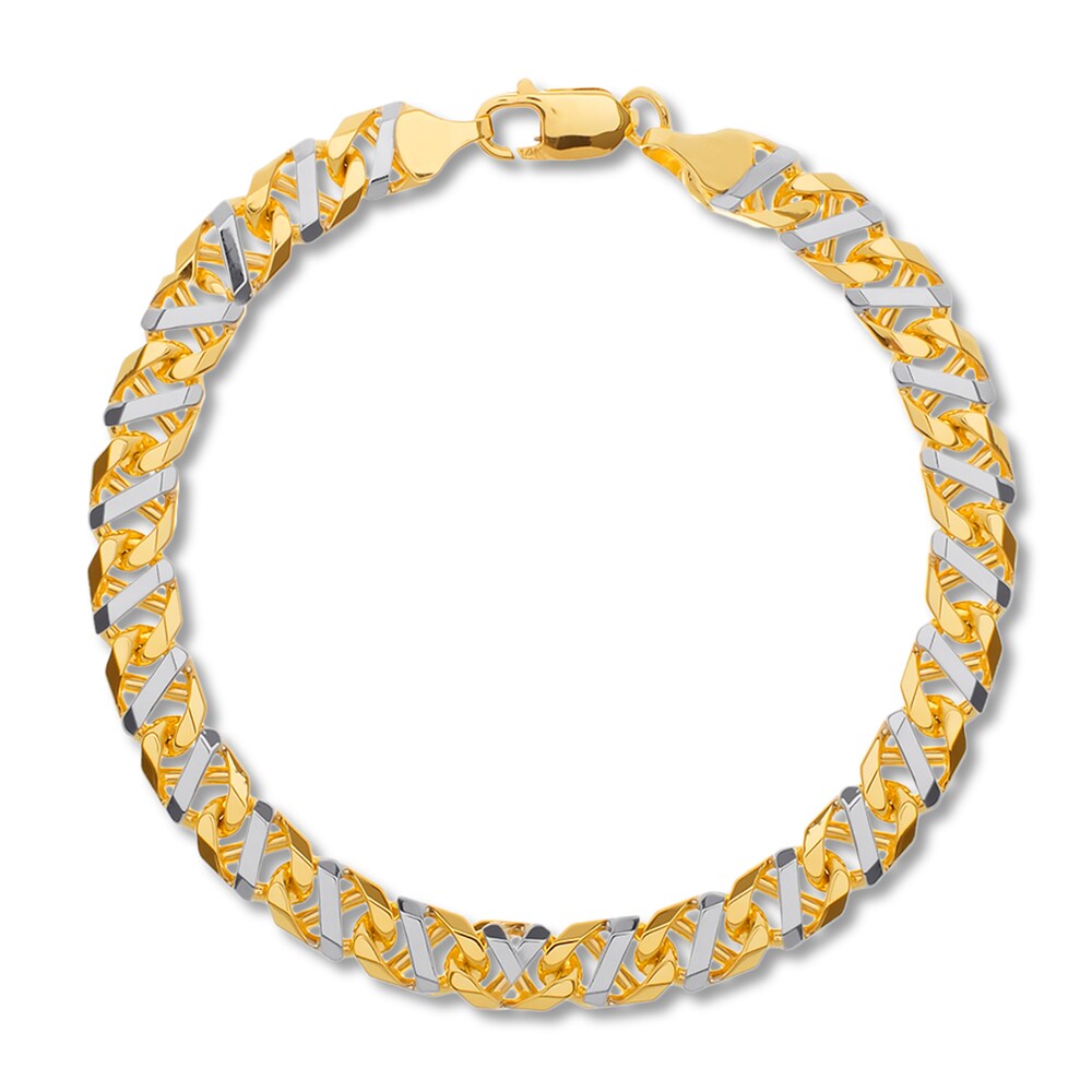 Link Bracelet 14K Two-Tone Gold 8.5" Length OTDApzYR