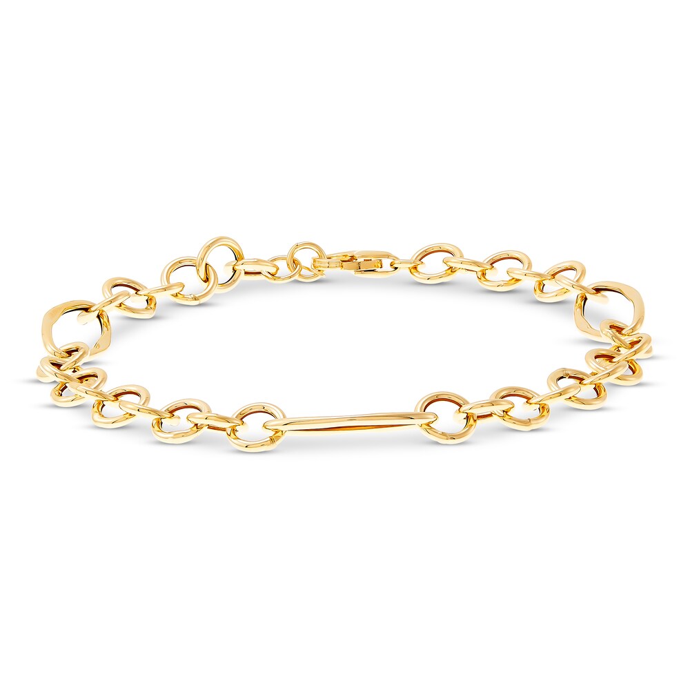 Italia D'Oro Round & Oval Link Bracelet 14K Yellow Gold Oaqcnw7s