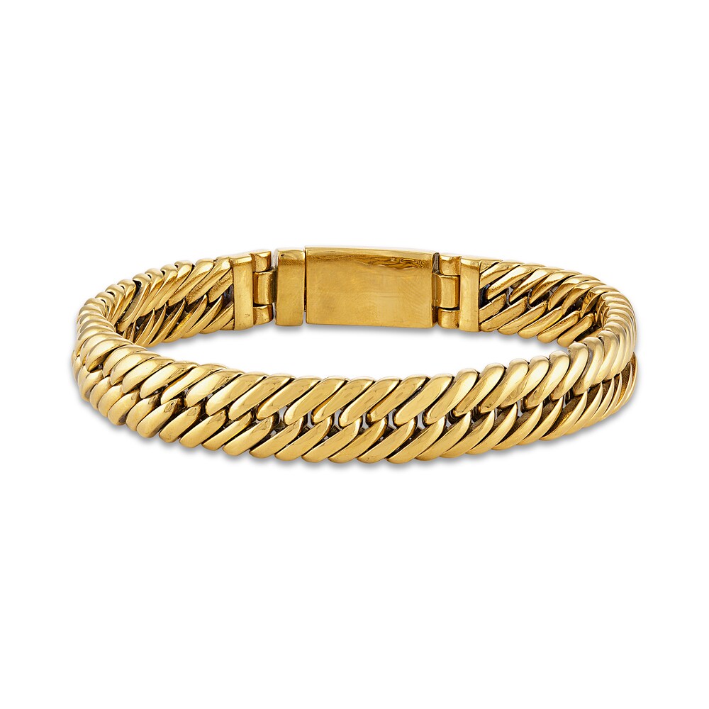 Men's Link Chain Bracelet Gold Ion-Plated Stainless Steel OdhCQ5Q0