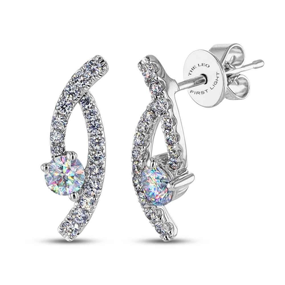 THE LEO First Light Diamond Earrings 3/4 ct tw Round 14K White Gold OkYmZVkh