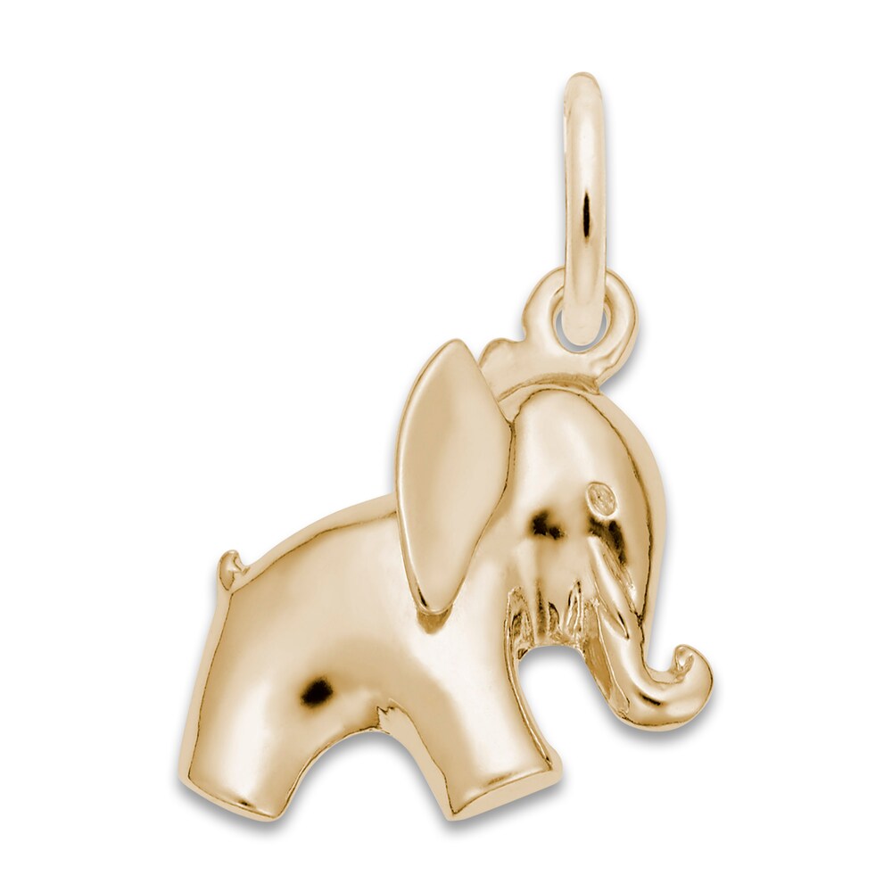 Elephant Charm 14K Yellow Gold OteCeUyH