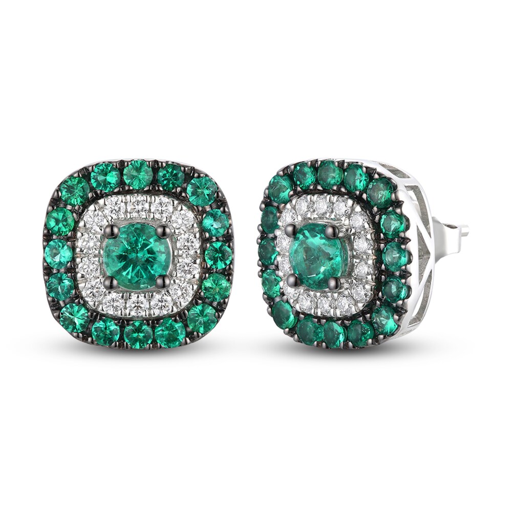 Le Vian Natural Emerald Stud Earrings 1/8 ct tw Diamonds 14K Vanilla Gold OvsiKFPb