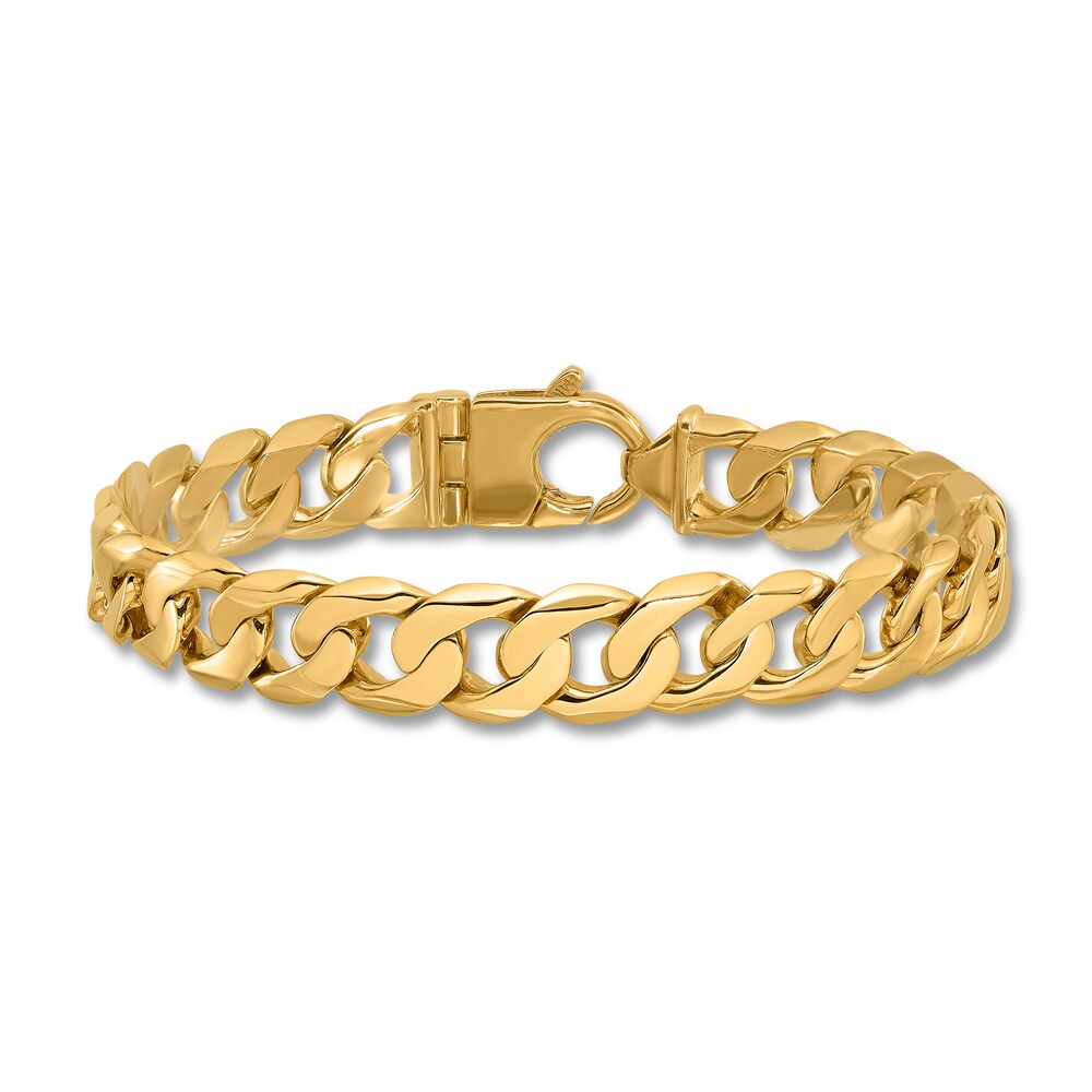 Men's Curb Link Bracelet 14K Yellow Gold 11.0mm 8.25" OyD9nEbI