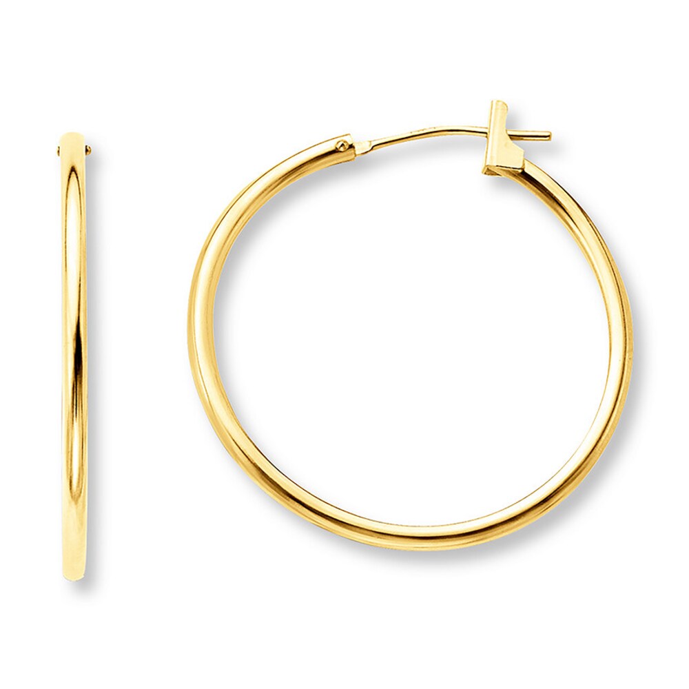 Hoop Earrings 14K Yellow Gold 25mm OzGcIqEs