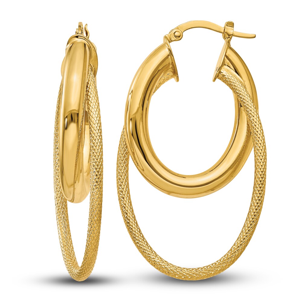 High-Polish Hoop Earrings 14K Yellow Gold P0IpCNlB