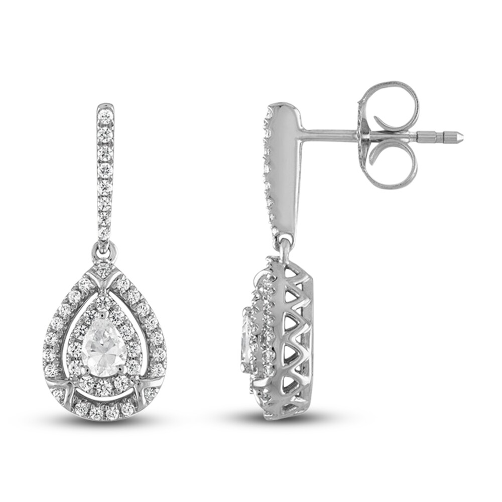 Vera Wang WISH Diamond Dangle Earrings 3/8 ct tw Round/Pear-shaped 10K White Gold P148n6Q1
