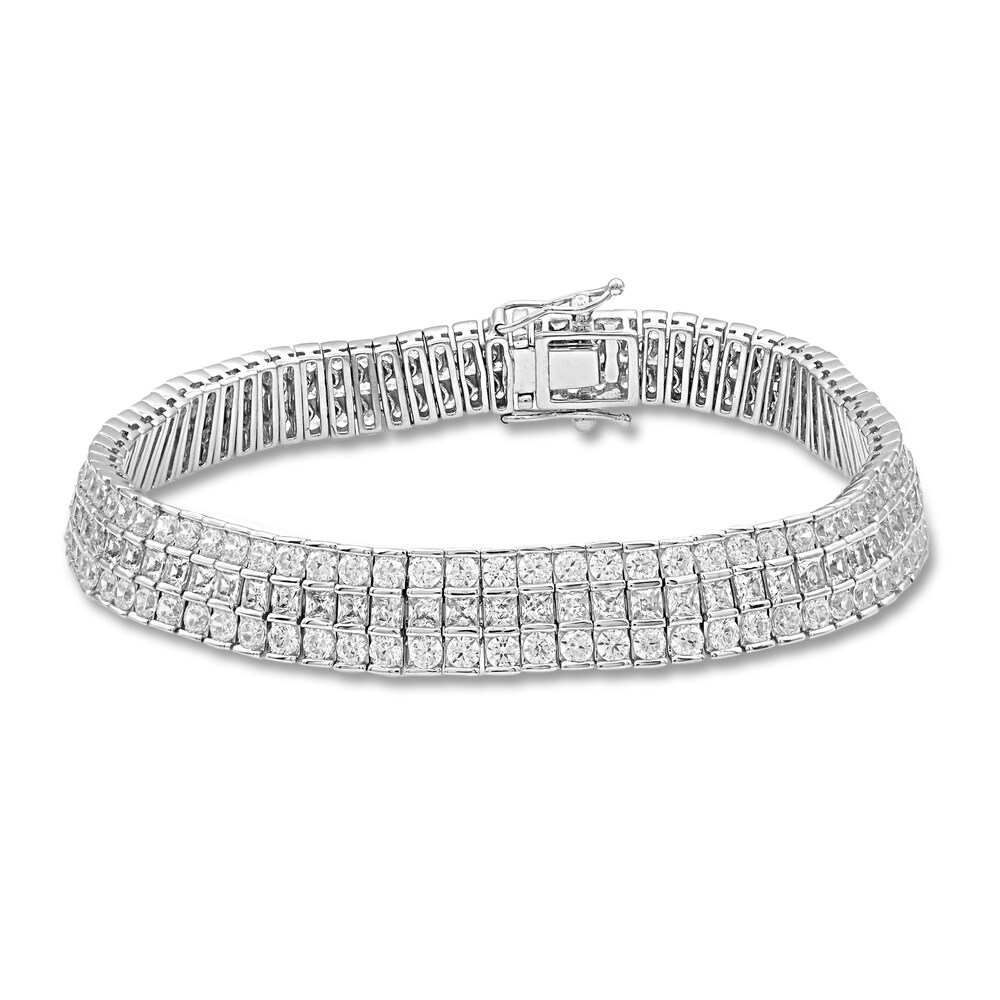 Diamond Tennis Bracelet 10 ct tw Round/Princess 14K White Gold P1HfqlmJ