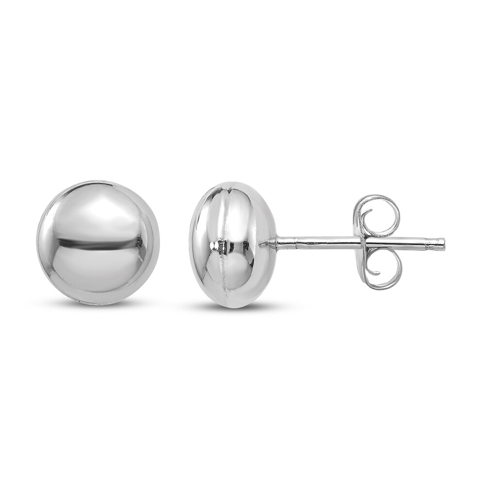 Button Stud Earrings 14K White Gold P5DoI51A