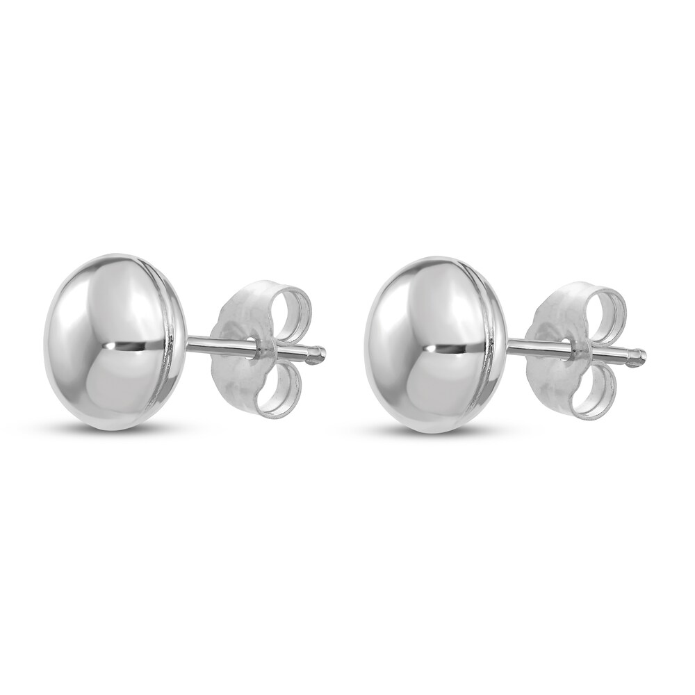 Button Stud Earrings 14K White Gold P5DoI51A