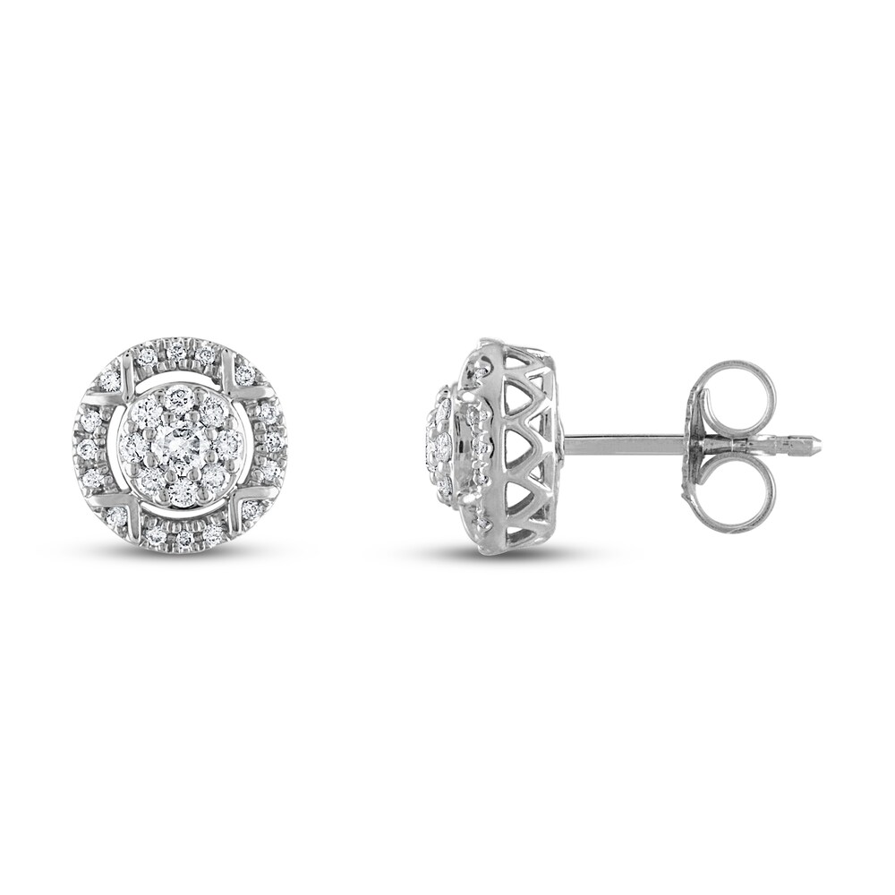 Vera Wang WISH Diamond Stud Earrings 1/4 ct tw Round 10K White Gold P6Aya1WD