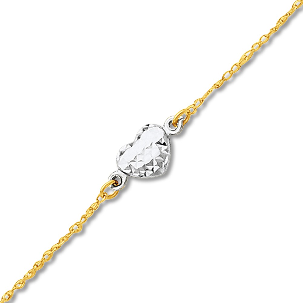 Heart Anklet 14K Two-Tone Gold P6mBCR2z