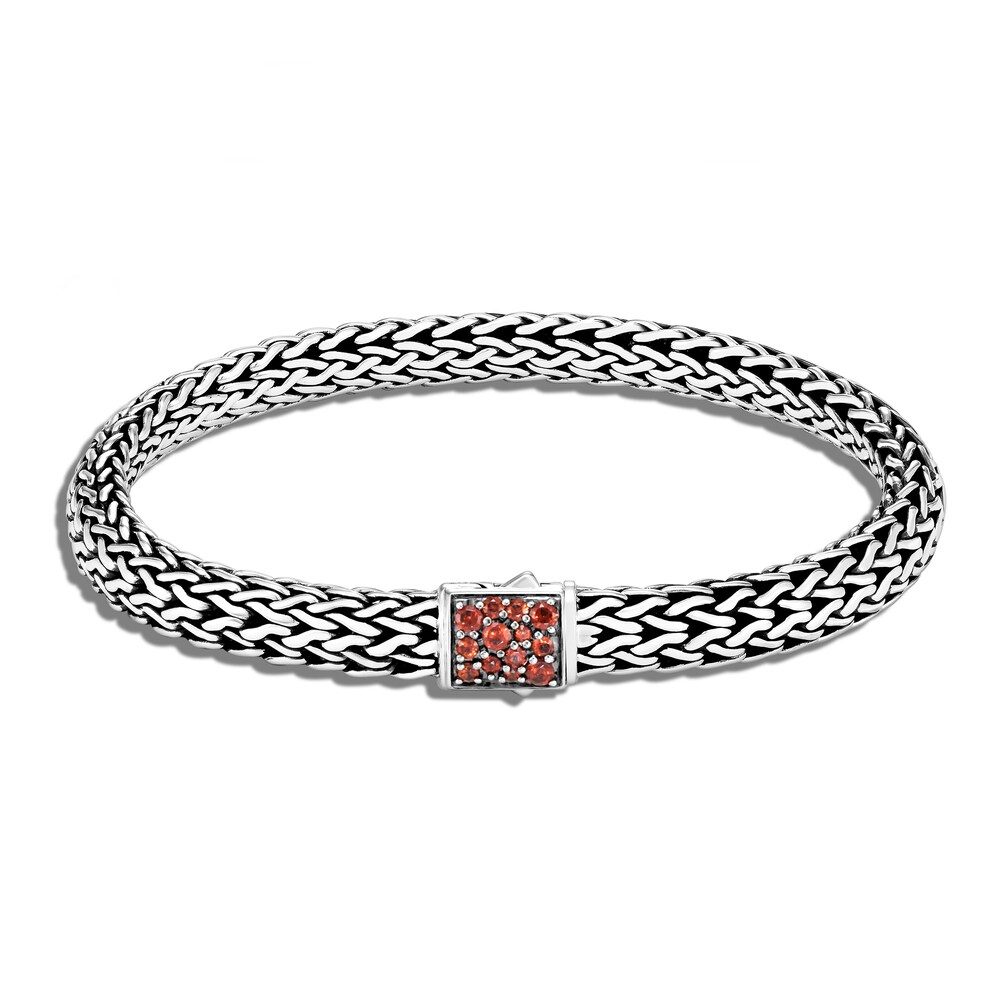 John Hardy Classic Chain Bracelet Garnet Black Sapphire Sterling Silver PArVsRJg