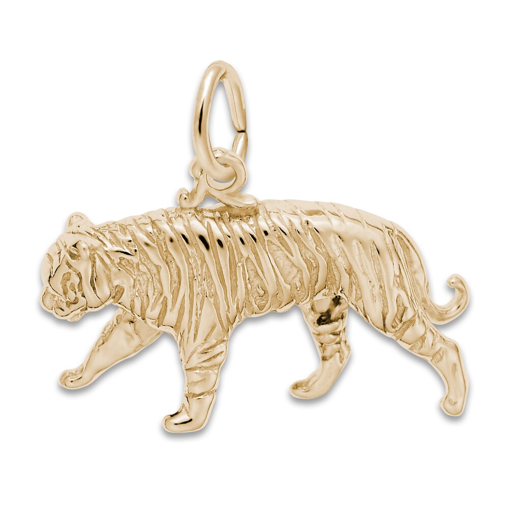 Tiger Charm 14K Yellow Gold PGQSqVgW