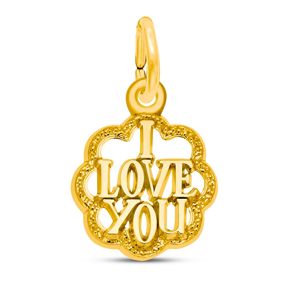 I Love You Charm 14K Yellow Gold PQeX6K5i