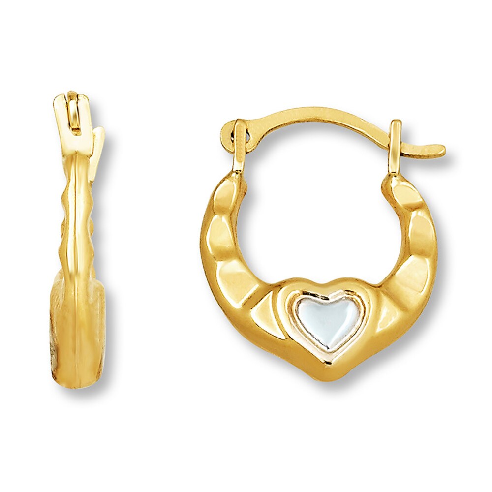 Children's Hoop Earrings 14K Two-Tone Gold PRCmiPOu