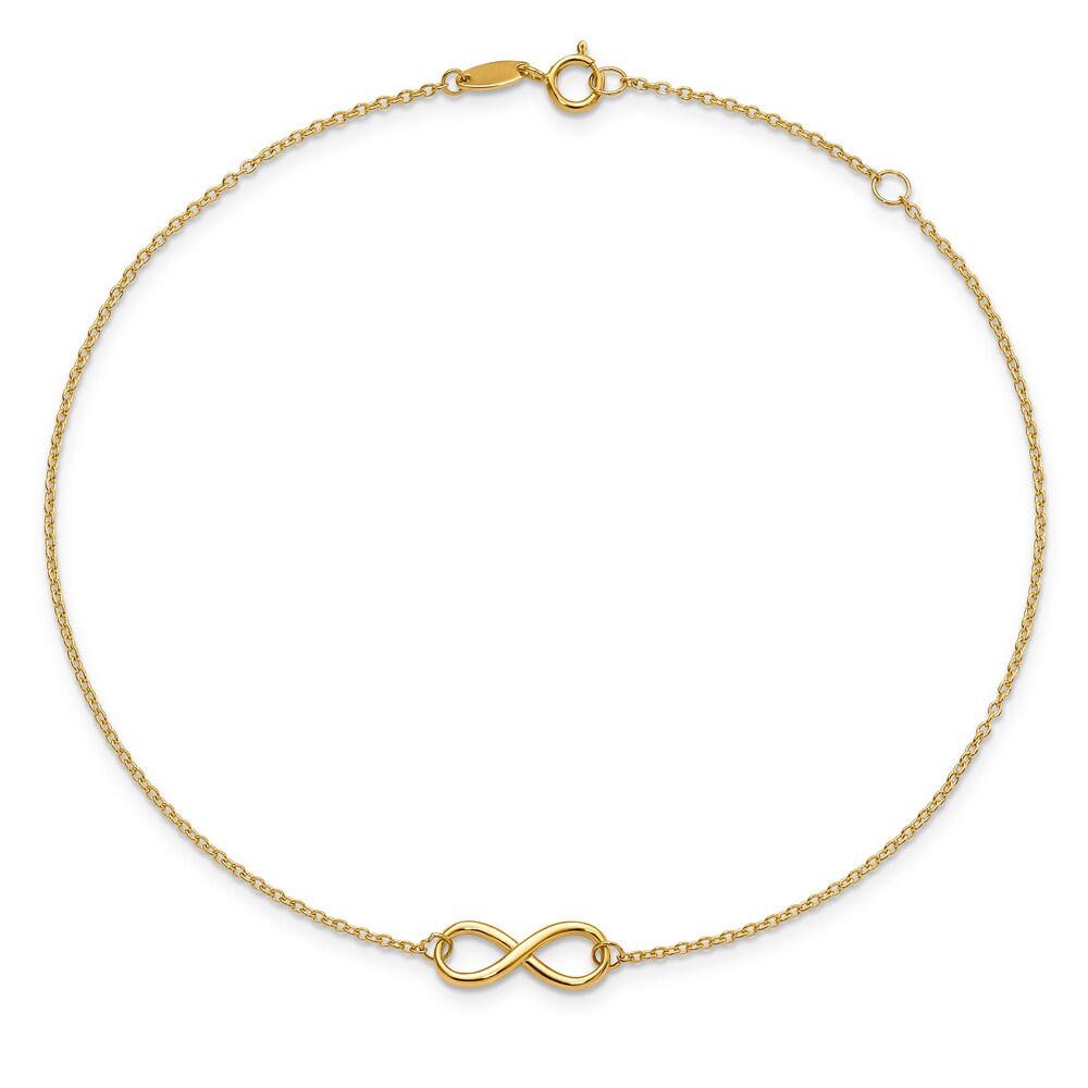 Polished Infinity Anklet 14K Yellow Gold PUkntkMA