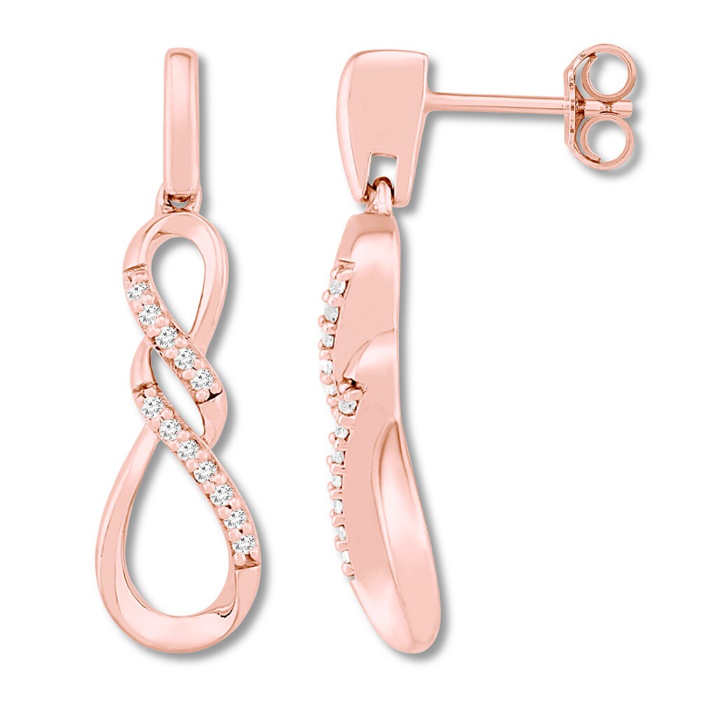 Diamond Infinity Earrings 1/20 ct tw 10K Rose Gold PXfCOPzN