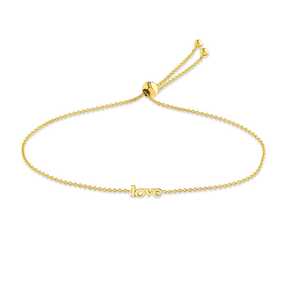 Mini "LOVE" Bolo Bracelet 14K Yellow Gold PbuuiInu