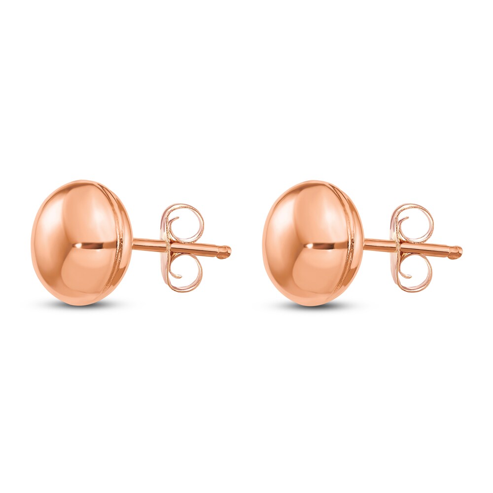 Button Stud Earrings 14K Rose Gold 8MM Pnr5rlXM