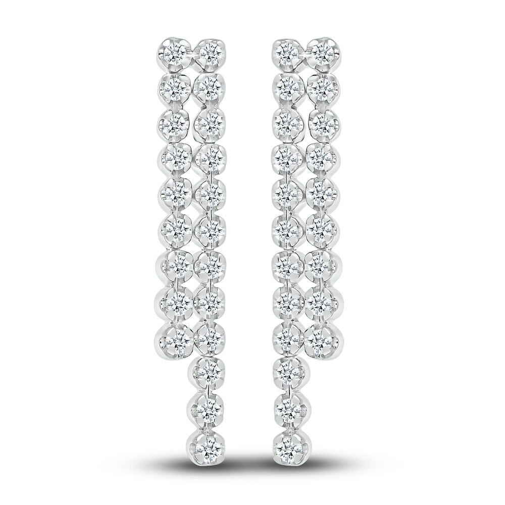 Diamond Dangle Earrings 1/2 ct tw Round 10K White Gold PrtPLGMI