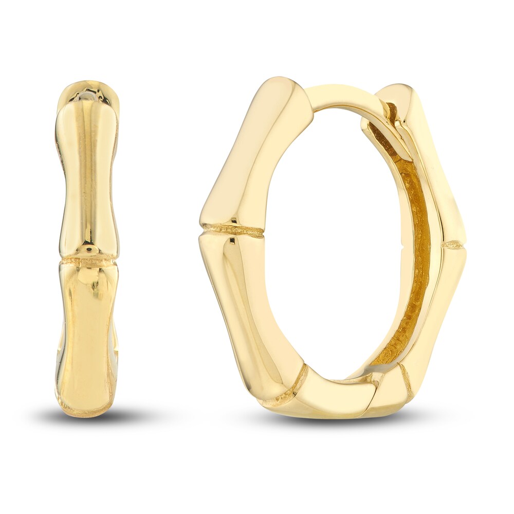 Bamboo Hoop Earrings 14K Yellow Gold PuVRfnnP