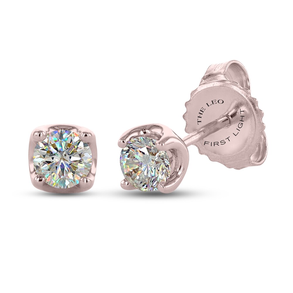 THE LEO First Light Diamond Solitaire Earrings 3/4 ct tw 14K Rose Gold (I1/I) PzHoAext