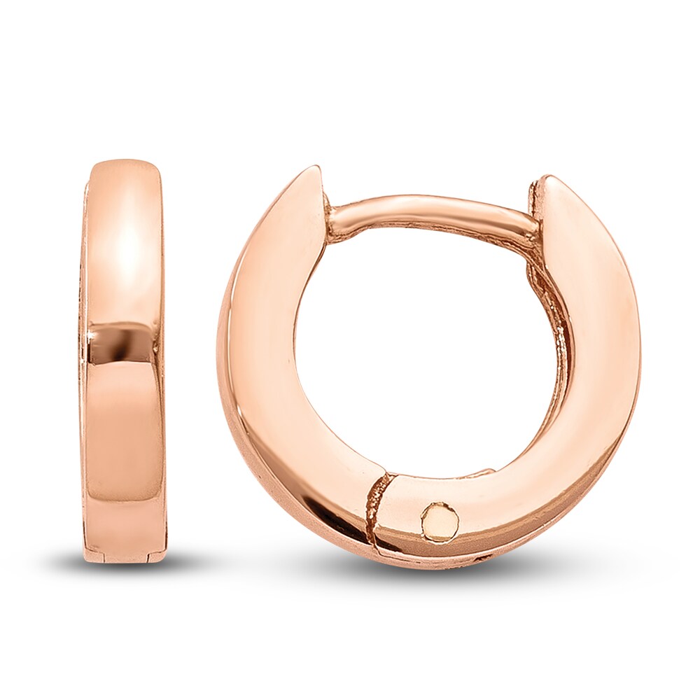 Hollow Hoop Earrings 14K Rose Gold 9x2mm Q0Q9QQV0