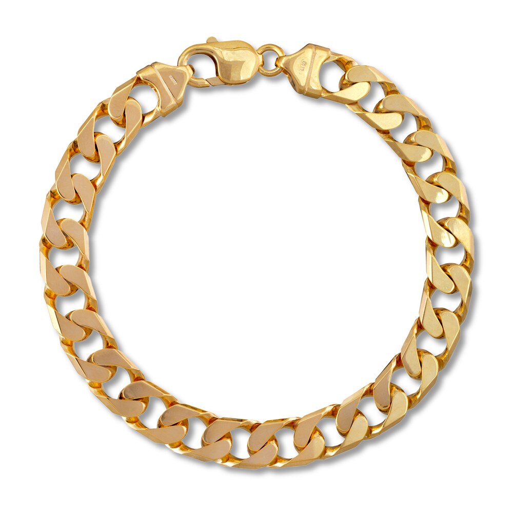 Square Curb Bracelet 14K Yellow Gold 8.75" 10MM Q3ax7XDs