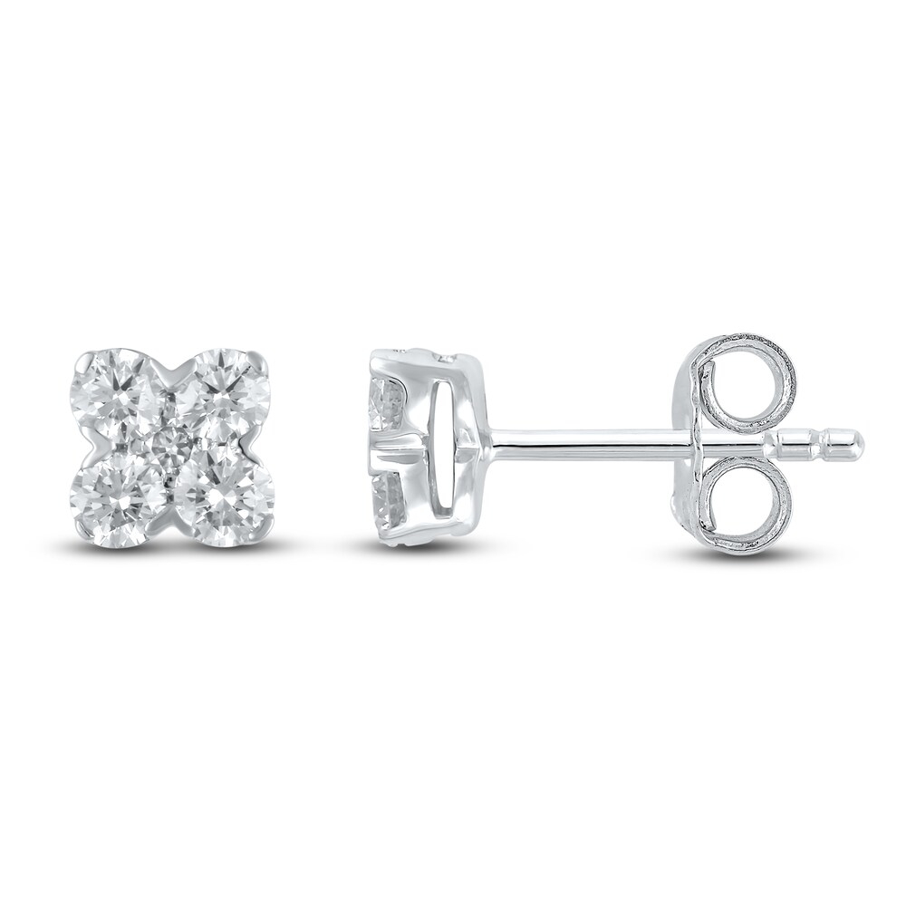 Diamond Earrings 1/2 ct tw Round 10K White Gold Q4yYd6YU