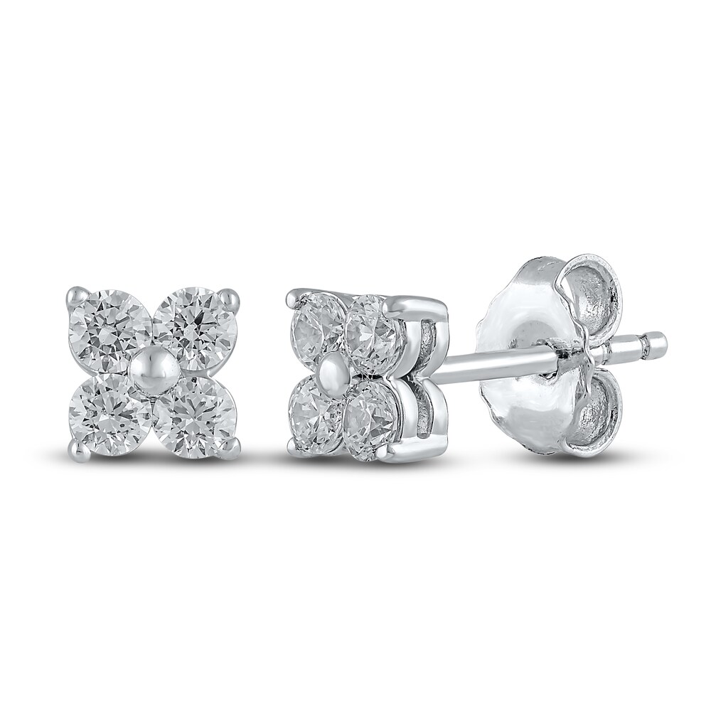 Diamond Earrings 1/2 ct tw Round 10K White Gold Q5suQfHG