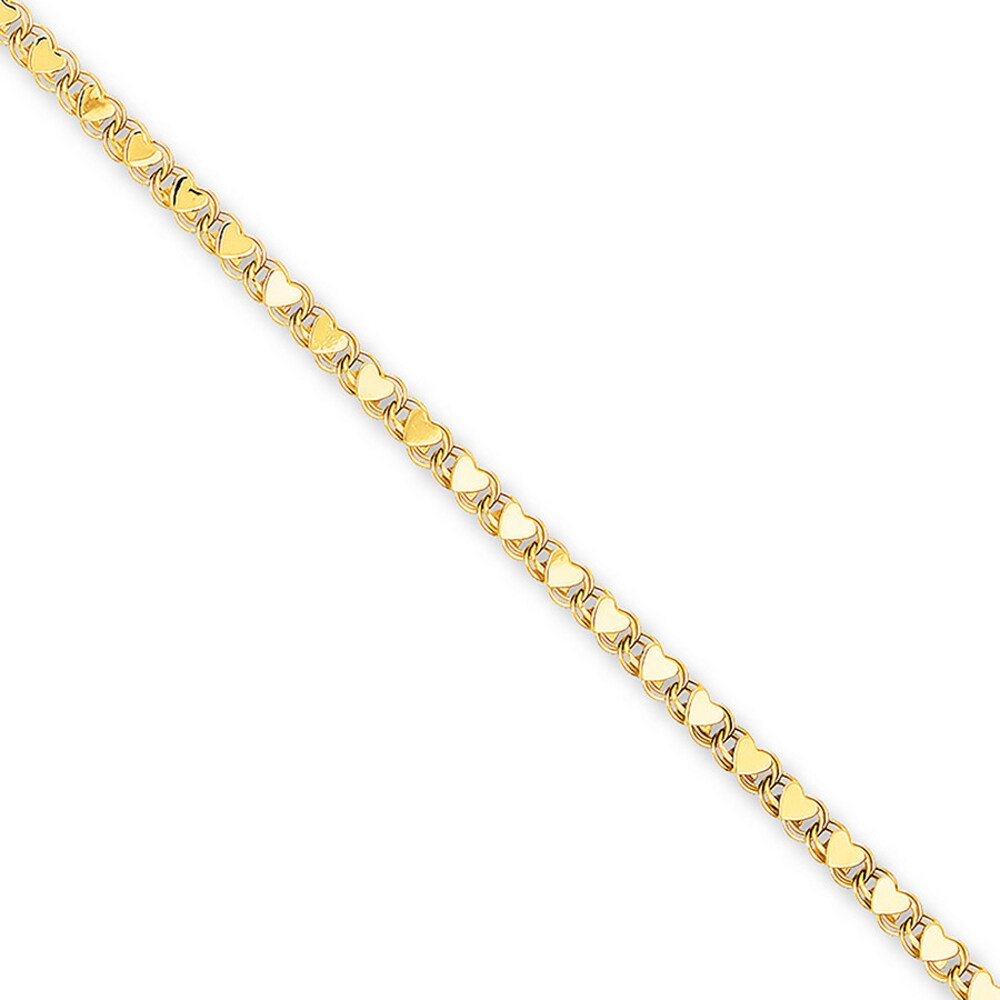 Heart Link Anklet 14K Yellow Gold Q7Slvl2F