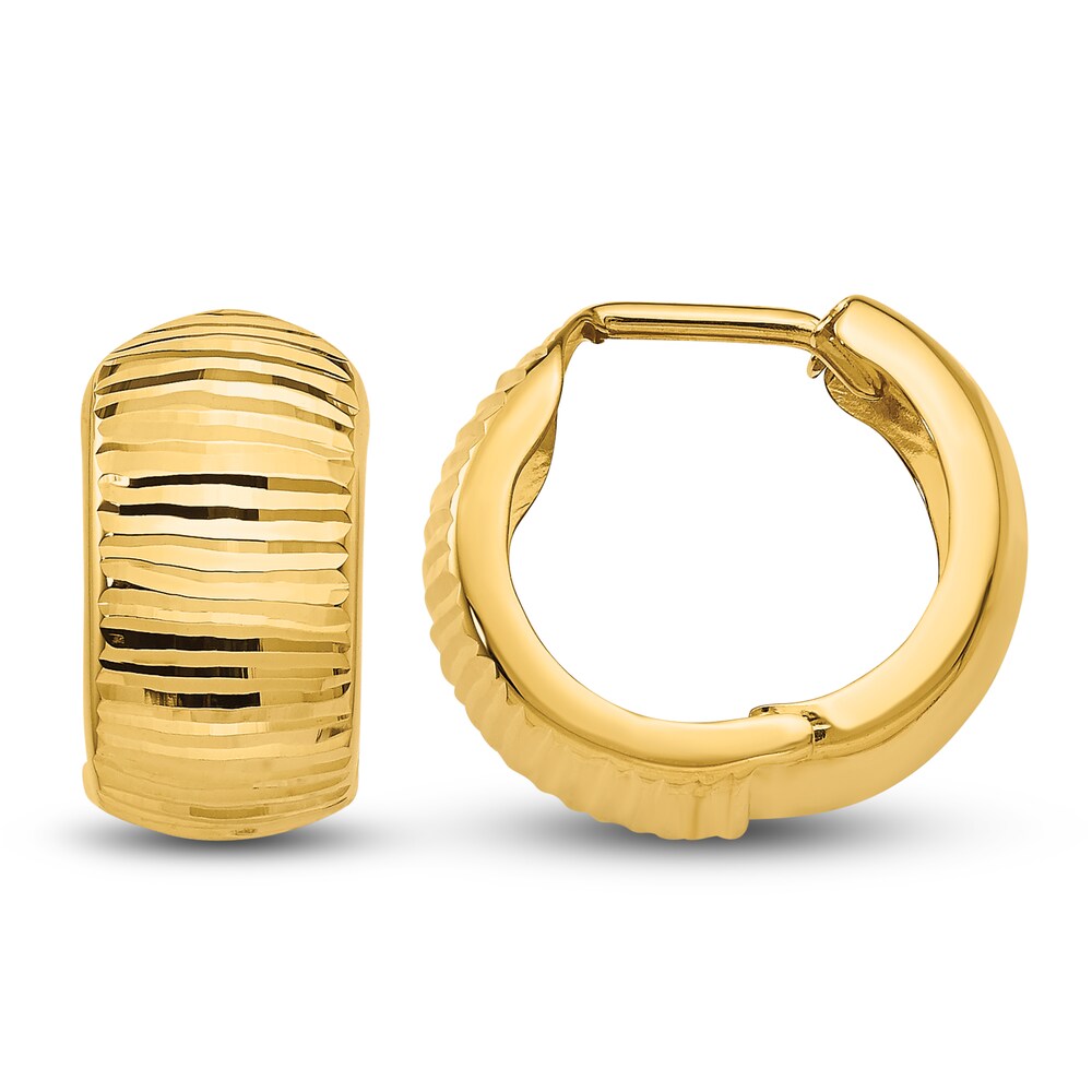 Hinged Hoop Earrings 14K Yellow Gold QAQEqVYr