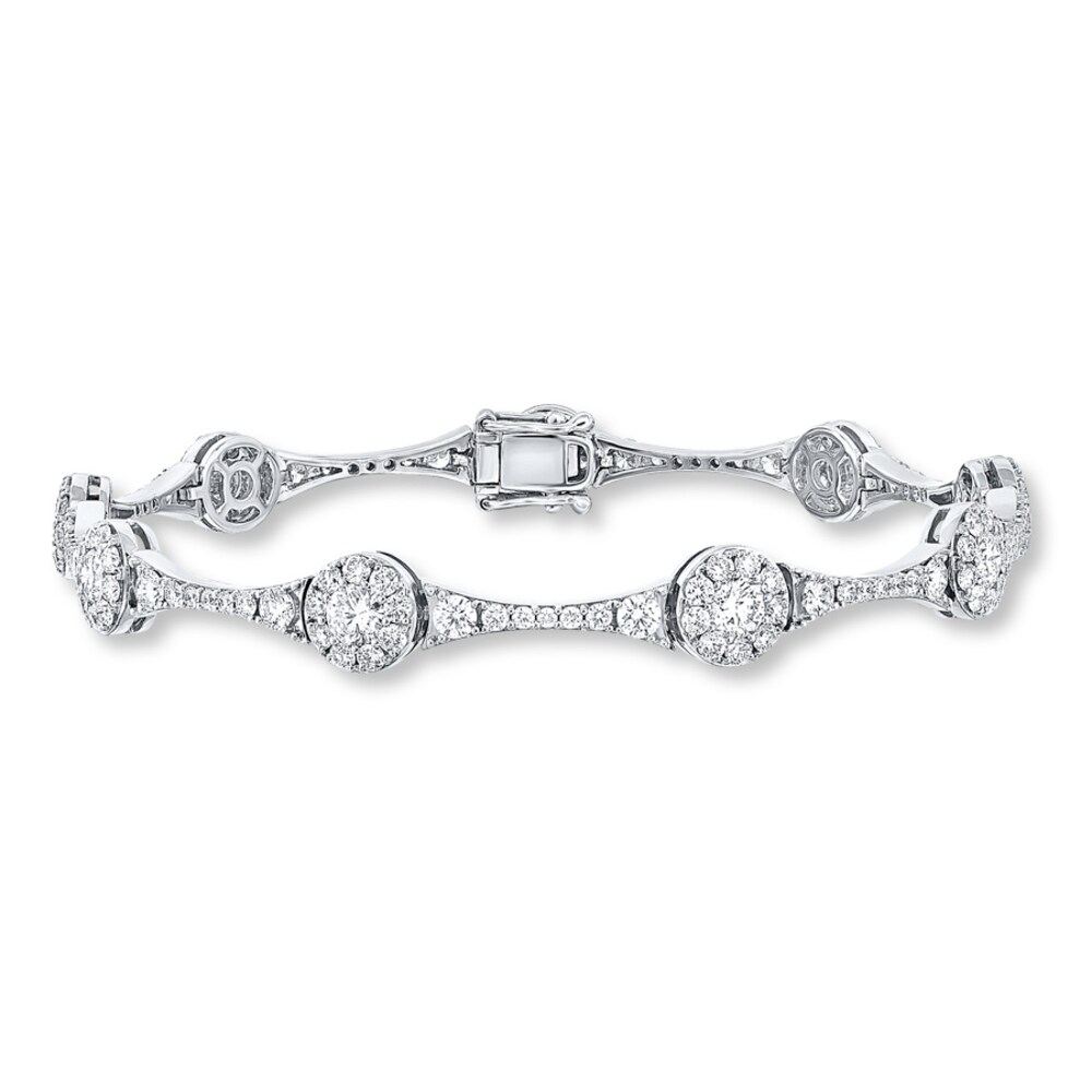 Diamond Bracelet 4 ct tw Round-cut 14K White Gold QFhWG5Ob