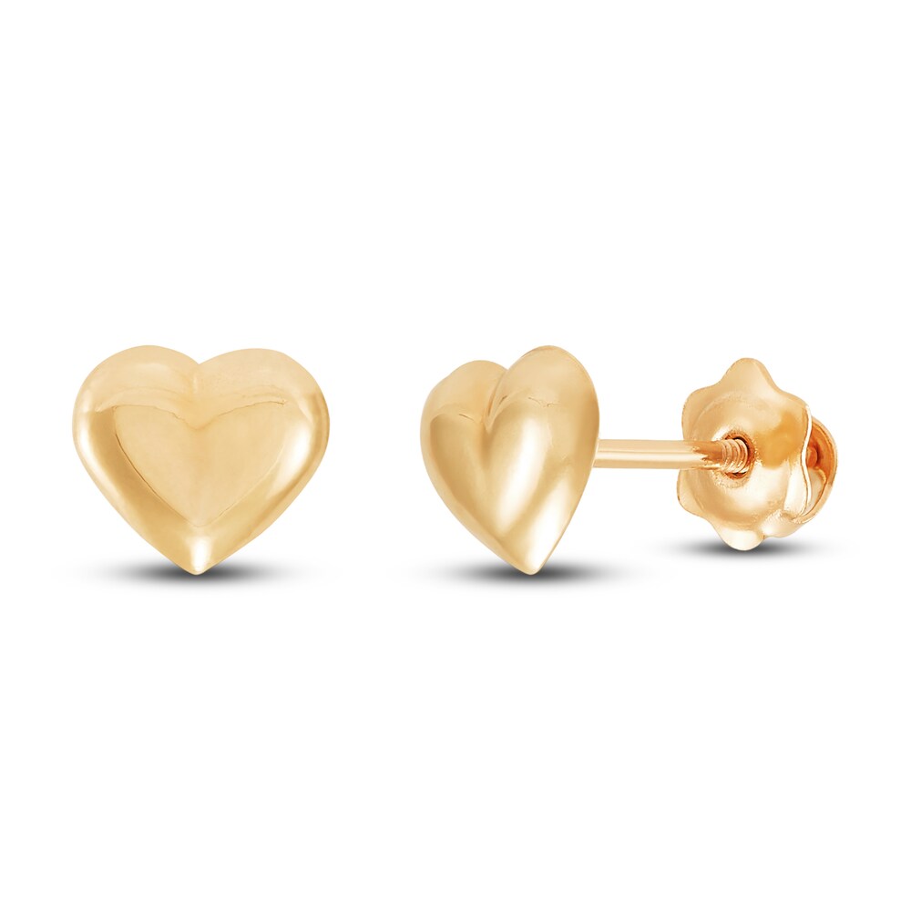 Children's Heart Stud Earrings 14K Yellow Gold QXmkx4IU