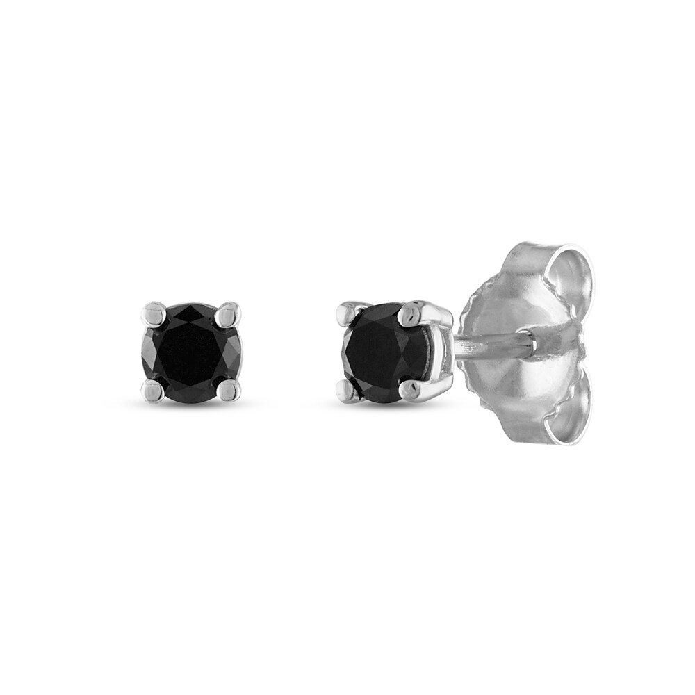 Black Diamond Stud Earrings 1/4 ct tw Round 10K White Gold QcjU0Uc6